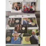 A LOT OF 6 'THE ROYAL MINT' FIVE POUND COINS RELATING TO THE ROYAL FAMILY TOGETHER WITH THE ROYAL