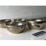 Four Silver bida Engraved drinking bowls [261.39grams] [3.5x9cm]