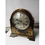 An antique Chinese decorated clock case, fitted with a Brook & sON Edinburgh timepiece. [20.