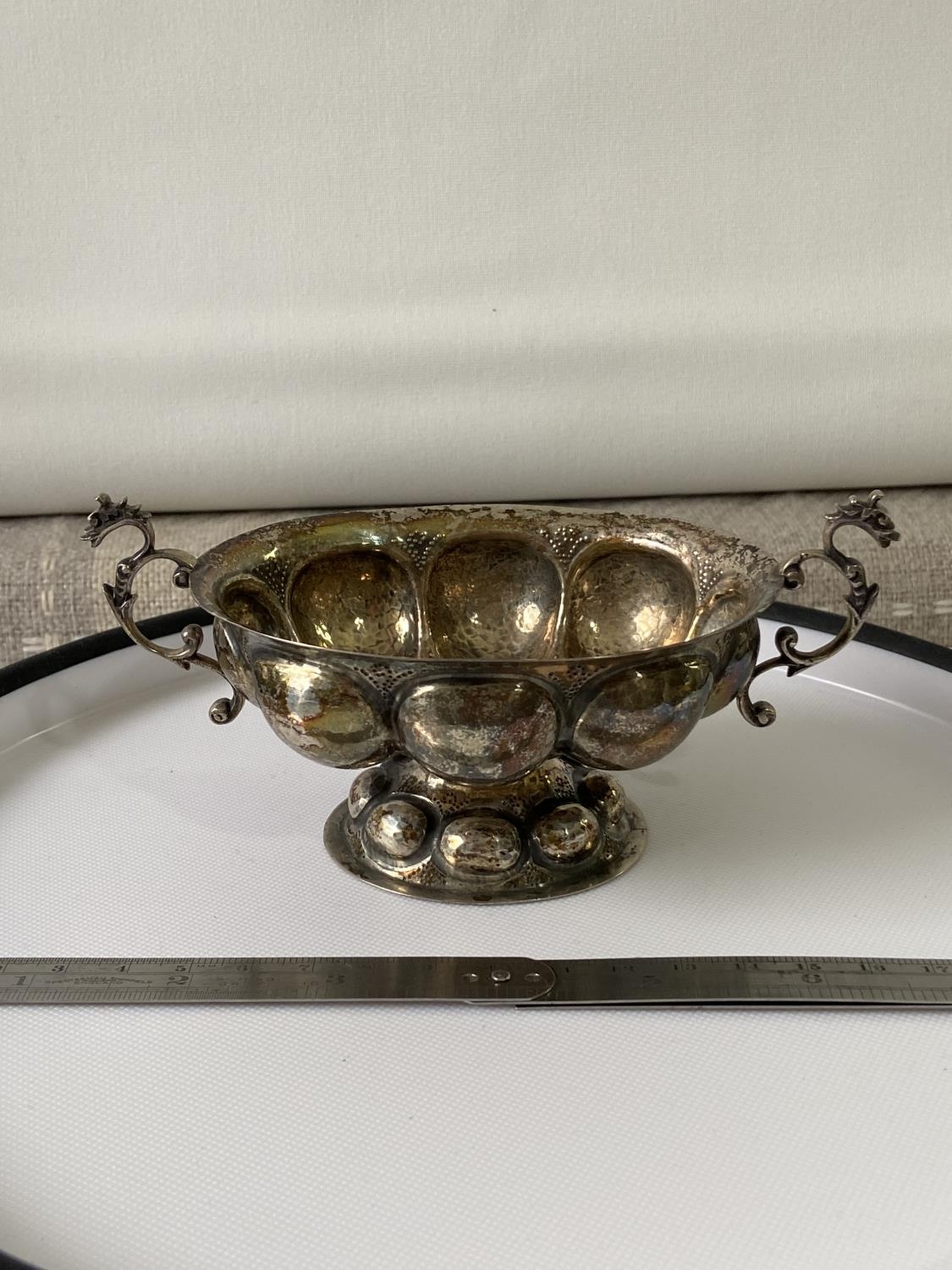 A French silver marked two handled ornate trophy [7 x 14.5 x 8cm] [86.45] - Image 2 of 12