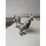 A Foreign 830 grade silver cockerel figurine. [7x6.5cm] [54.73grams]