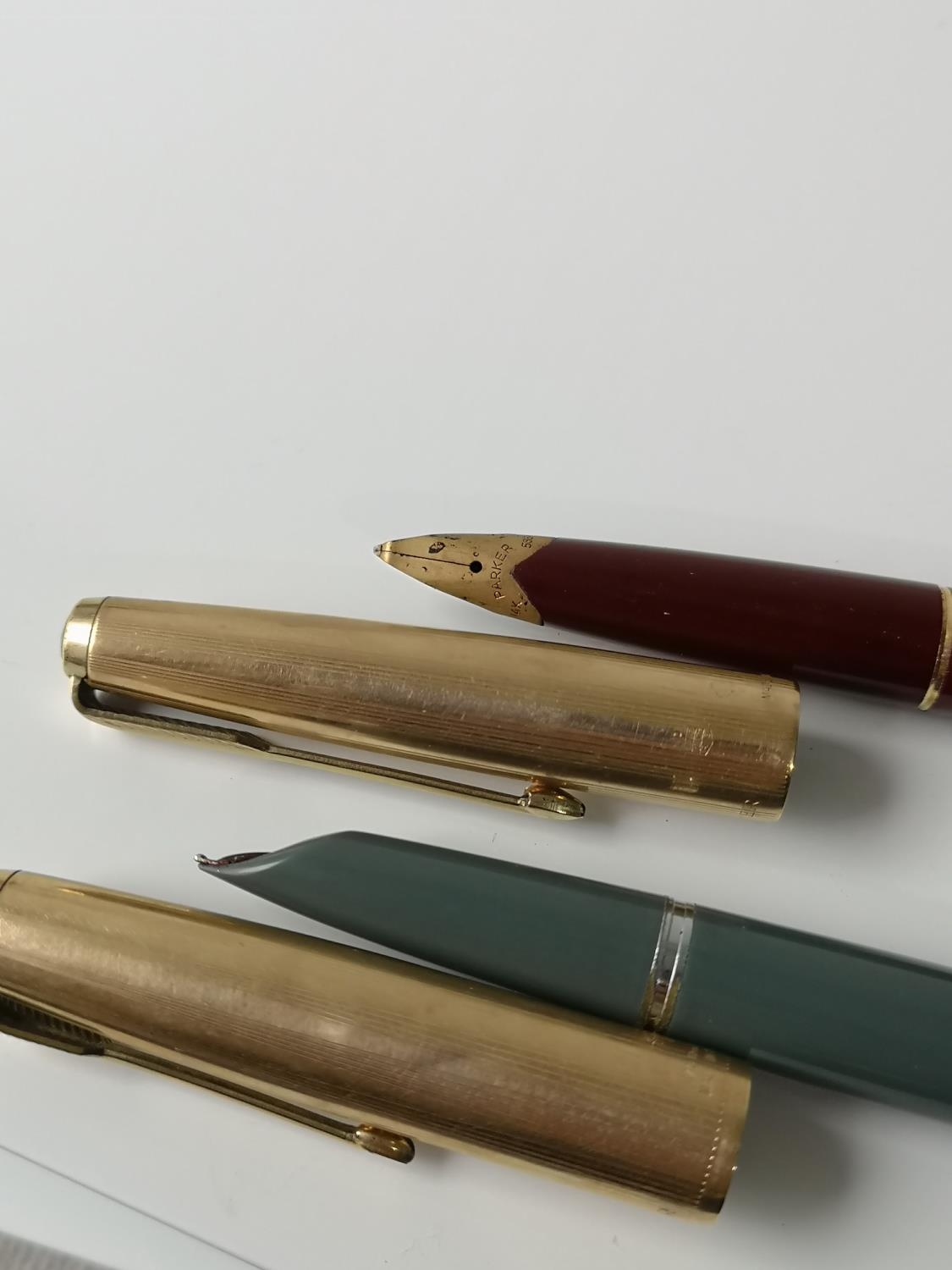 Two vintage parker pens to include 14ct gold nib. - Image 2 of 2