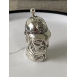 A Silver plated vesta case in the form of a policeman [6.2cm in length]