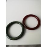 Two Chinese jade bangles.