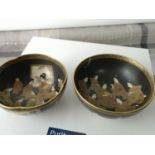 A Lot of two Japanese Satsuma Shimazu family crest & makers signature bowls. Both hand painted,