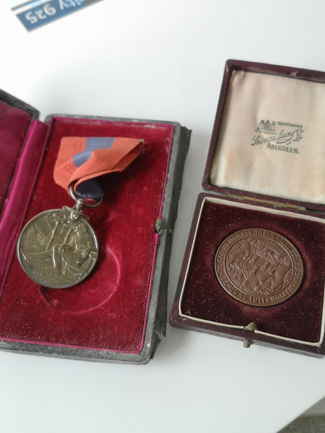 A Faithful service medal to Angus Cameron. Comes with its box. Together with a Bronze Coronation - Image 2 of 3
