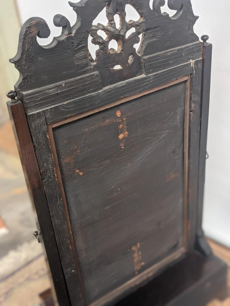 A bold design regency antique adjustable dressing table mirror, with decorative gilt molding, upon a - Image 2 of 7