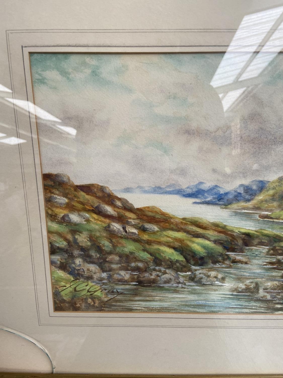 An early 20th century watercolour depicting a mountain and river landscape scene by J.C. Gray of - Image 3 of 5