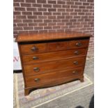 A Georgian/Early Victorian inlaid chest of drawers [3 over 3] [95 x 116 x 52cm]