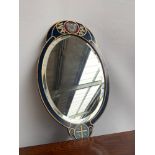 An antique handpainted mirror, decorated in Dunfermline coat of arms [69x42cm] originated from the