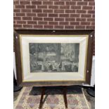 A large engraving print depicting the coronation ceremony of King George V, Westminster Abbey,