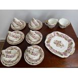 A 21 Piece vintage Adderley 'Briar Rose' design tea set.