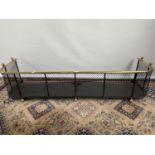 Antique pierced front and side fire fender/ guard [27 x 114 x 30cm]
