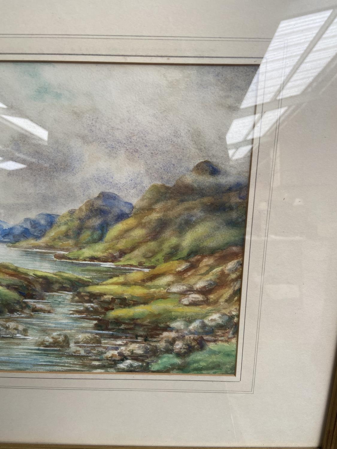 An early 20th century watercolour depicting a mountain and river landscape scene by J.C. Gray of - Image 2 of 5