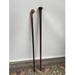 A lot of two antique walking canes [longest length, 92cm]