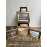 A Lot of four original oil paintings by Don and Nadia Benzien depicting rural landscapes.