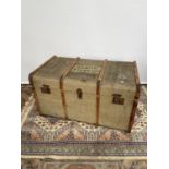 A vintage wooden bound steamer trunk [50x90x54cm]
