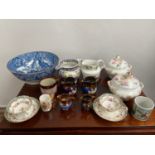 A Collection of 19th and 20th century porcelain wares to include Sutherland and lustre mug, lustre