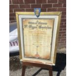 Hand Painted certificate 'Hull Times' [64x46cm]