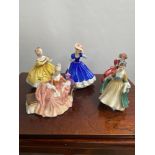 A lot of five Royal Doulton figurines; 'Mary', 'Top O' The Hill', 'Elegance', 'The Last Waltz' & '