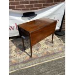 Victorian mahogany & satinwood inlaid drop-leaf table [Edwards & Roberts] (late 19th century),