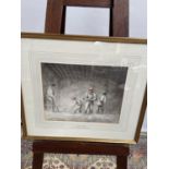 An original watercolour titled 'Peasants Working' by R.L Hornbrook [height, 40cm, width, 45cm]