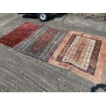 A lot of three antique Persian rugs [large, 160 x 120cm]