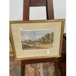 An original watercolour depicting landscape scene. Signed to the back Charlotte Nasmyth. [38x47cm]