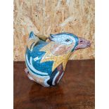 A large studio pottery duck sculpture signed Jennie Hale. [29cm in height]