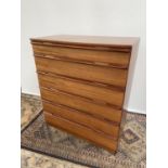 Mid century teak six drawer chest [97x82x43cm]