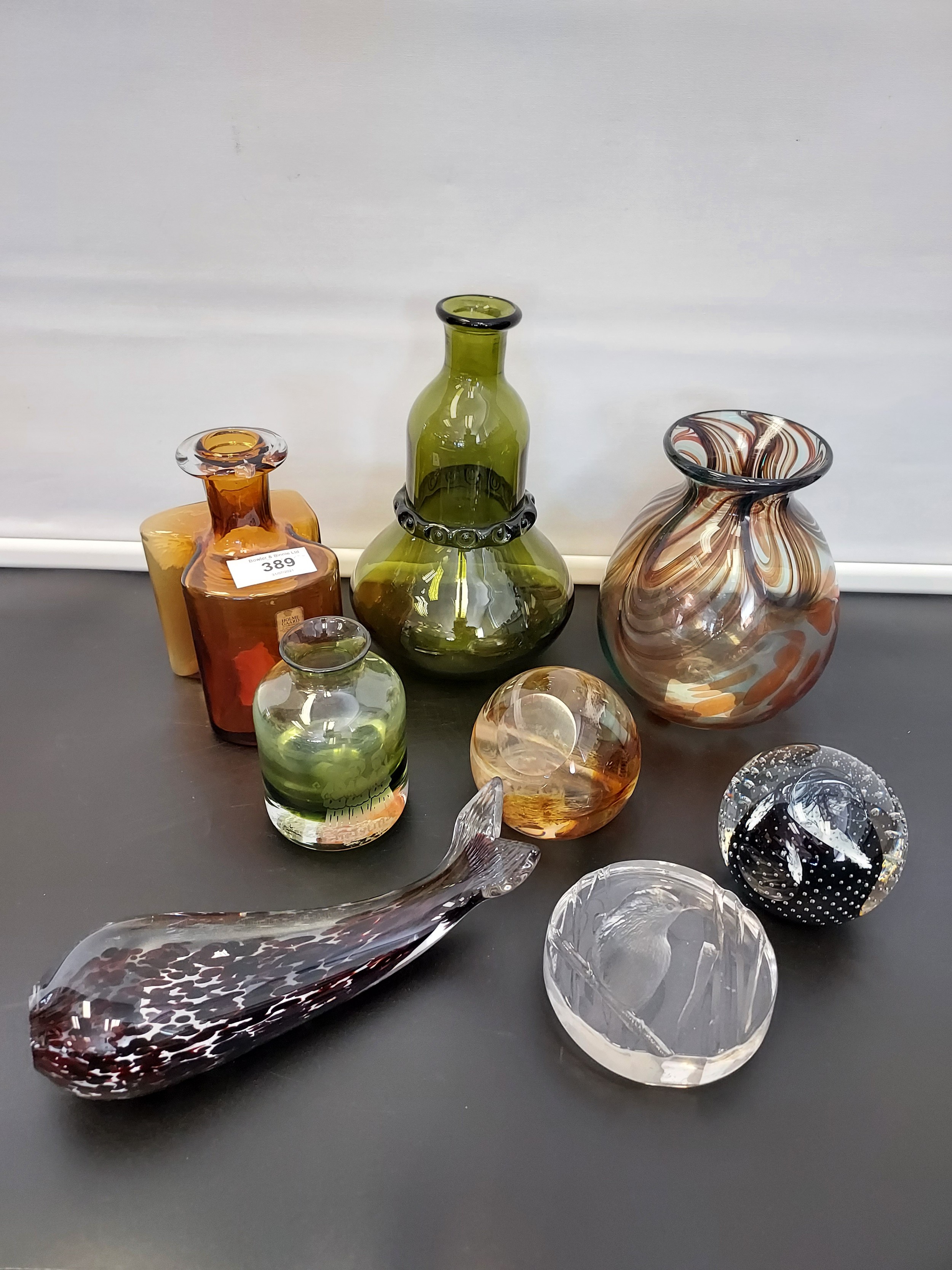 A Collection of art glass to include Swedish pear design vase & Caithness paperweights - Image 2 of 4