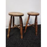 Original Black Country, Wolverhampton pub- 19th century oak/ elm wood stools. [50cm in height]