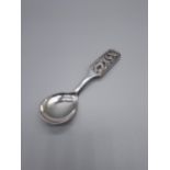 A Norwegian silver 830S Caddy Spoon. Produced by Brodrene Lohne [12cm in length]