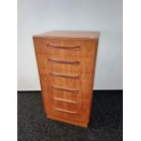 A Nice example of a mid century teak G- Plan narrow chest of drawers. [6 drawers] [103x56x45.5cm]