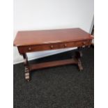 A 19th century mahogany two drawer console table. [77x115x52cm]