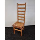 A Nice example of a Bespoke ladder back chair. Made from elm wood. [126cm in height]