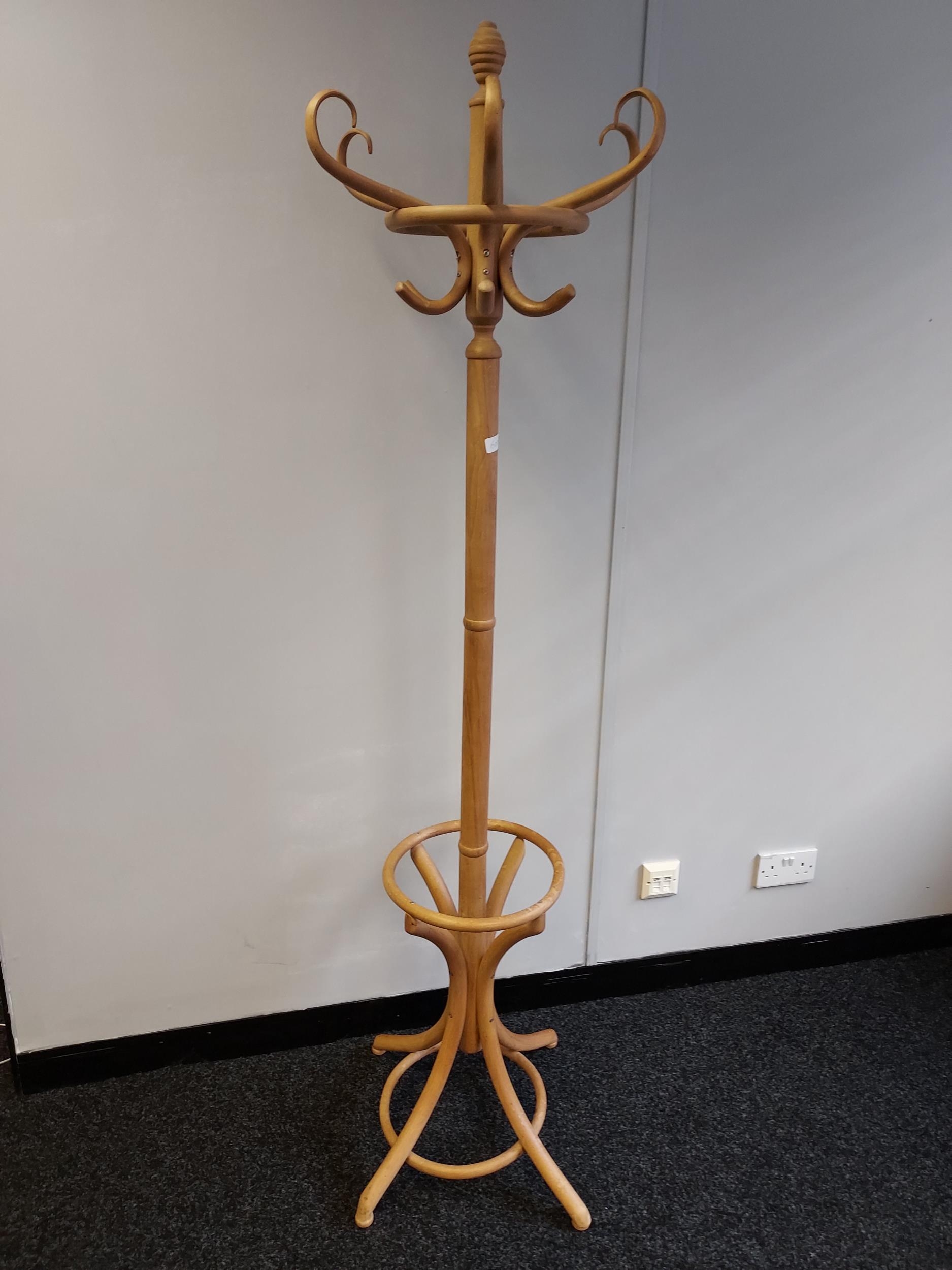 A Vintage bentwood coat stand. [186cm in height]