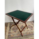 Antique Nawson Swan & Morgan folding card table/ writing table. [64cm in height, 75cm wide]