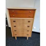 A Mid century pedestal chest of drawers [6 drawers] [113x67x47cm]