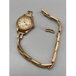 A Vintage Lanco ladies watch set with a 9ct gold bracelet. [Bracelet weighs 7grams]