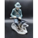 A Royal Copenhagen figurine man with dog. [22cm in height]