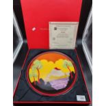 A Bradford exchange Clarice Cliff 'Etna' pattern wall charger with certificate and box. [30cm in