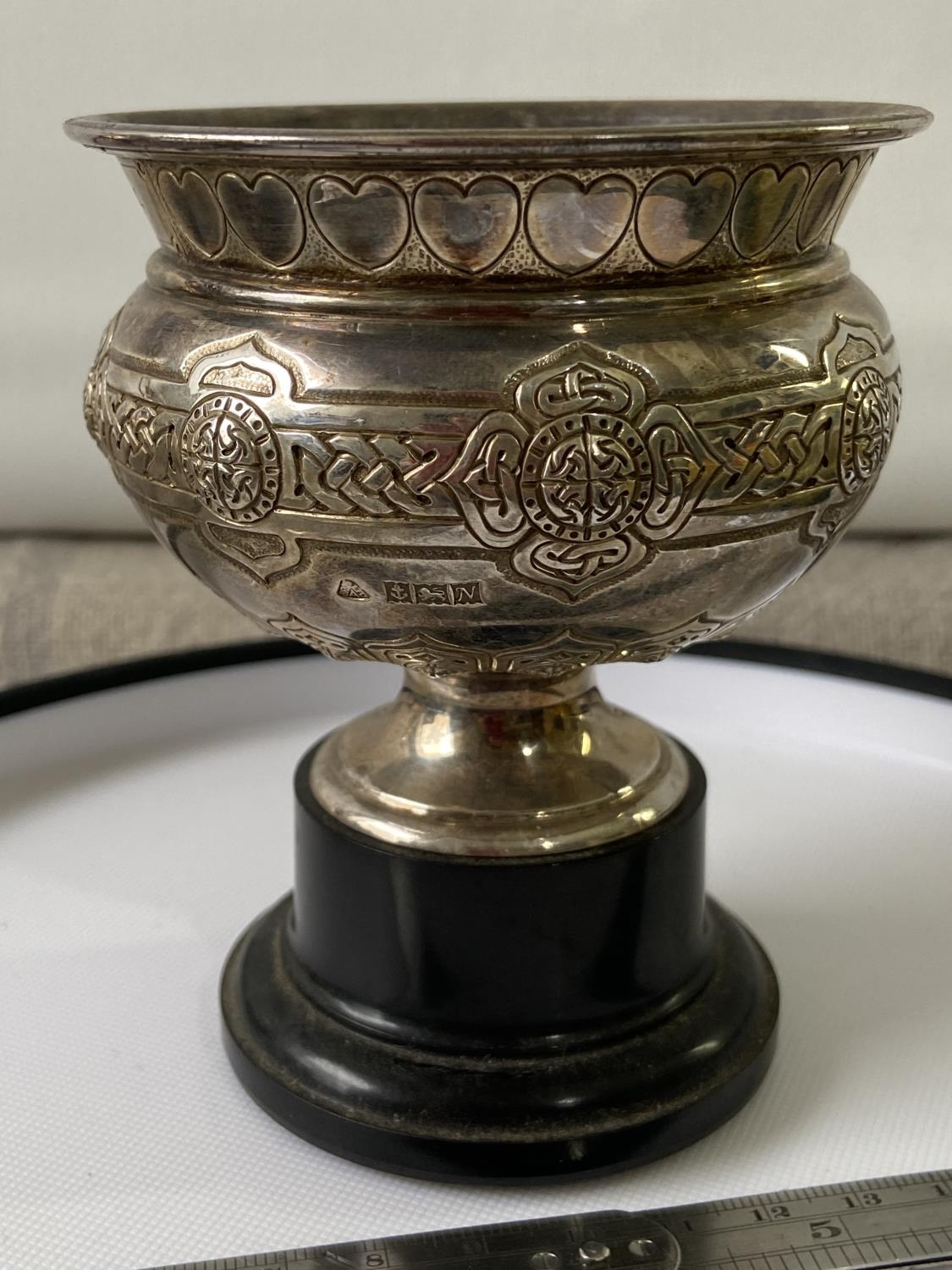 A Birmingham silver Celtic design cup with stand [Adie Brothers Ltd] [1962] [cup, 7.8 x 9 x 9cm] [ - Image 4 of 10