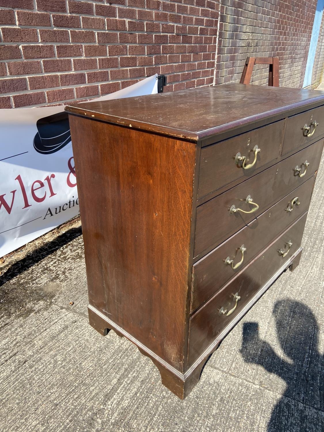 Georgian 2 over 3 chest of drawers [96x110x52cm] - Image 3 of 8