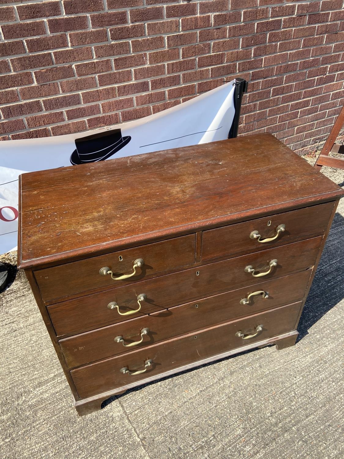 Georgian 2 over 3 chest of drawers [96x110x52cm] - Image 2 of 8