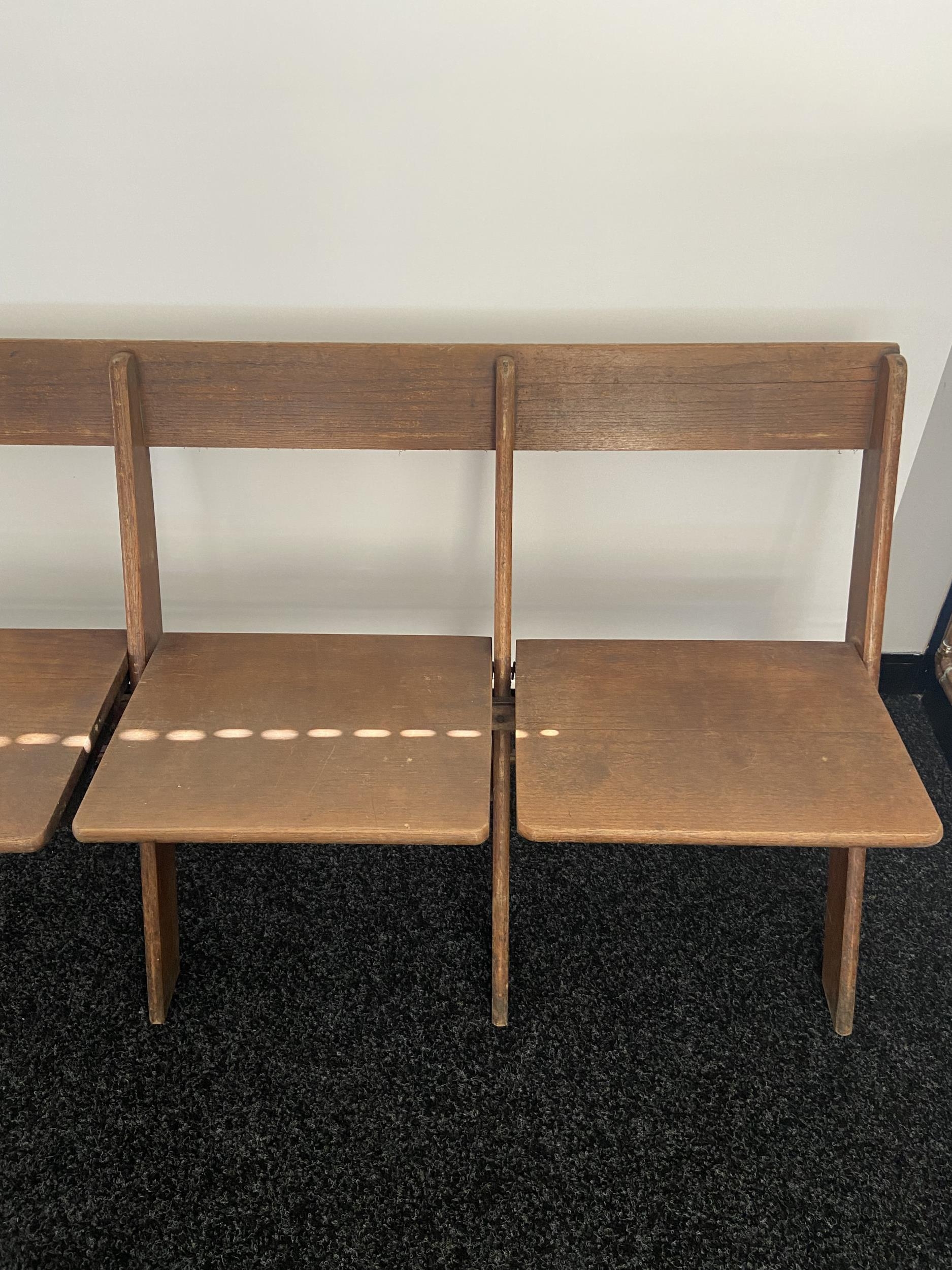 James D. Bennet Ltd. Glasgow, A four folding chair bench. [76x186x46cm] - Image 3 of 7