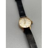 A Ladies vintage 9ct gold cased Omega watch. In a working condition. 17 jewels.