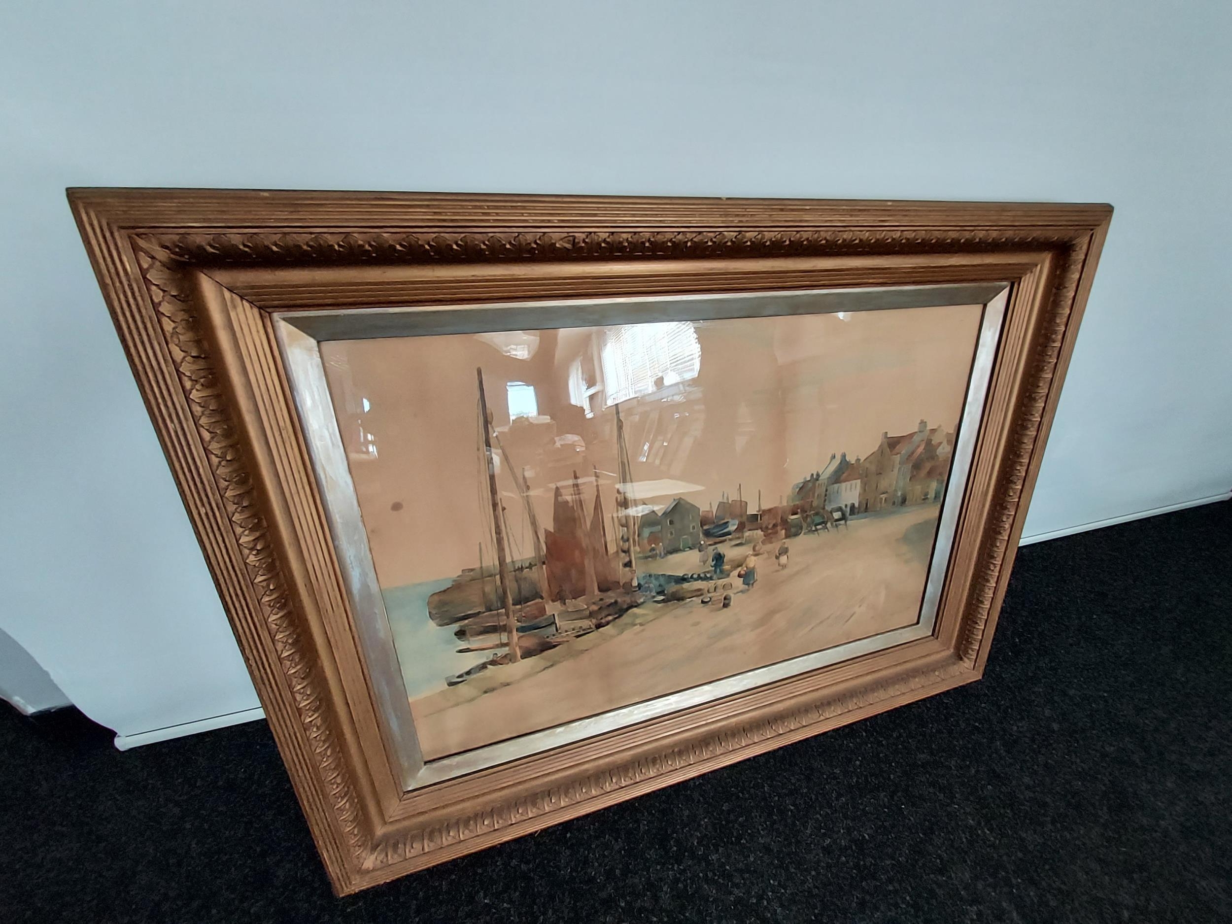 R.L. STEWART (British 19th century) Original watercolour depicting Pittenweem Harbour. Fitted within - Image 3 of 5
