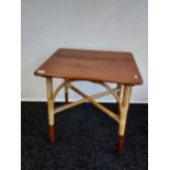 An Antique Mahogany top, bamboo and bentwood leg side table. [Boho style]