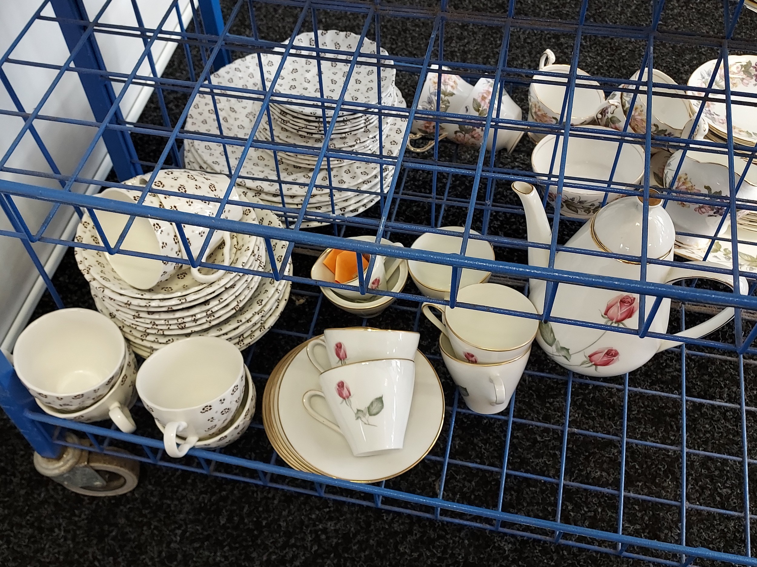 A Trolley containing a collection of porcelain wares to include Bretby art deco vase, Austrian - Image 6 of 6